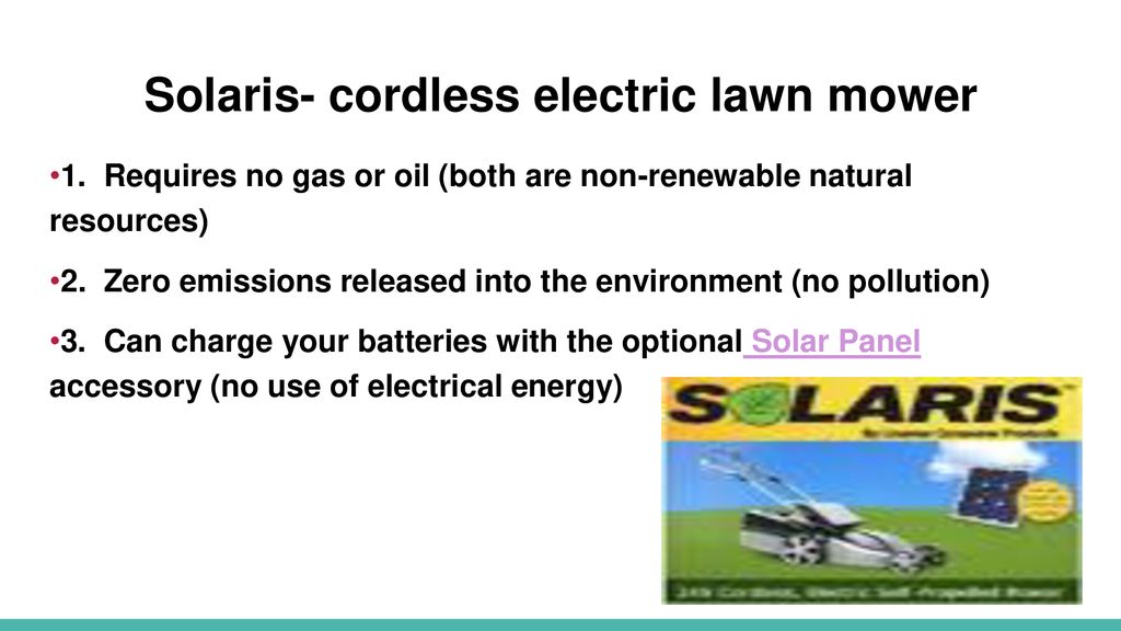 Solaris lawn mower clearance